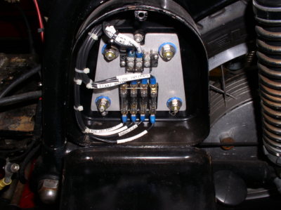 Fuseblock relocated to the left toolbox, custom wiring harness.