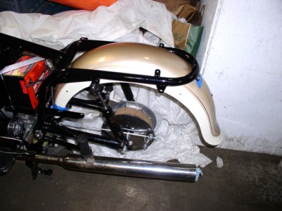 Test fitting the rear fender