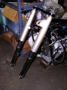 Both front forks installed...